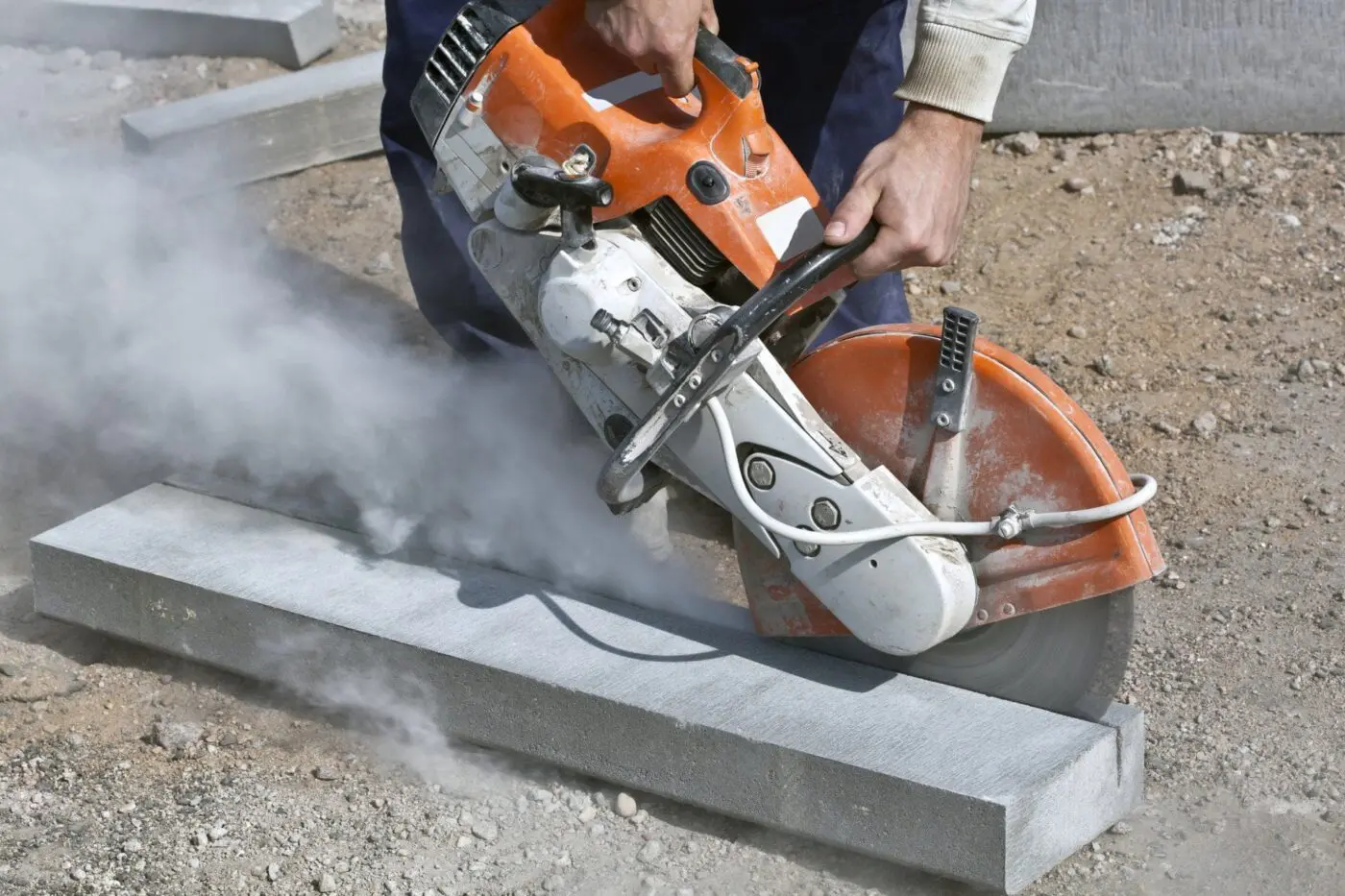 a specialized machine is used to cut the concrete to the desired size